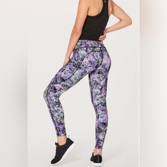 lululemon athletica Pants - Lululemon Fast & Free 7/8 Leggings Vivid Vision Purple Green Athletic Gym sz 10